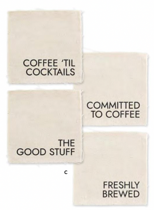 Canvas Coaster Set | Coffee 'Til Cocktails