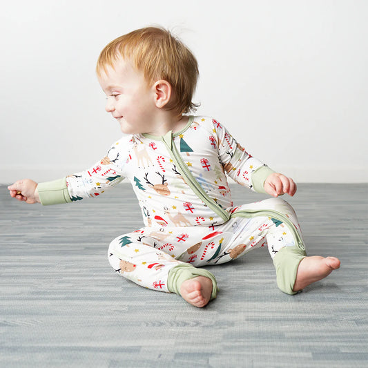 Bamboo Christmas Pajamas | Santa and Friends Baby Pajamas