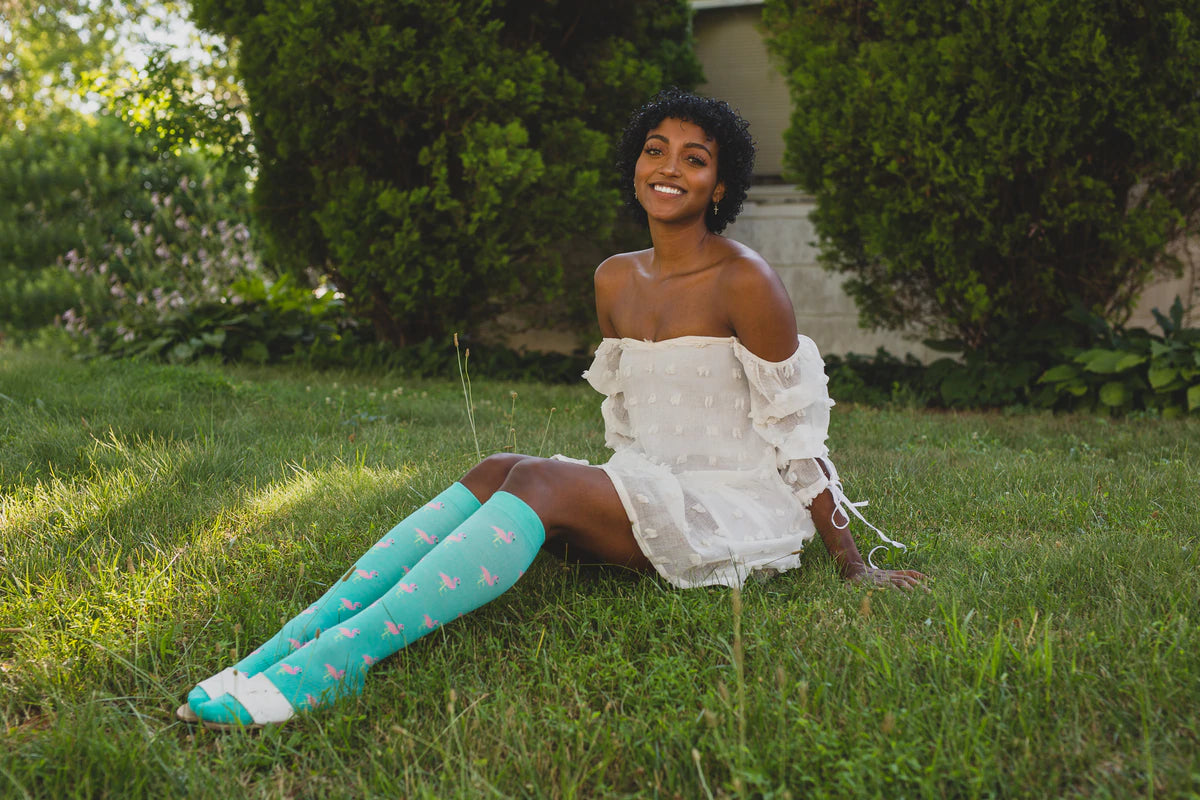 Compression Sock | Women's Bamboo Flamingo