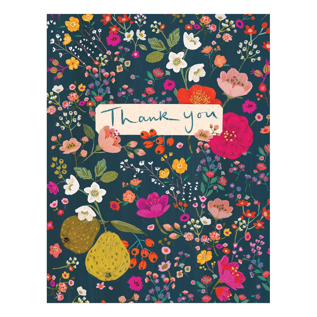 Studio Eleven Papers - Pear Floral Thank You Card