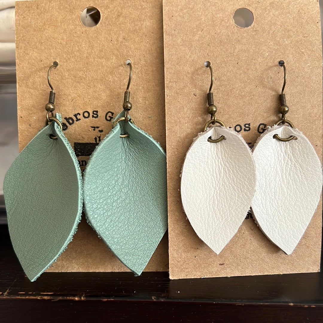 Leather Leaf Earrings (multiple color)