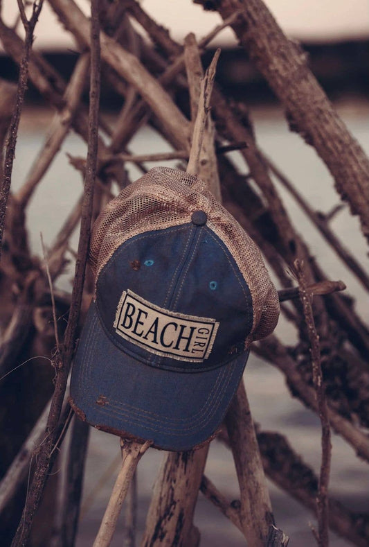 Beach Girl Distressed Trucker Hat Baseball Cap