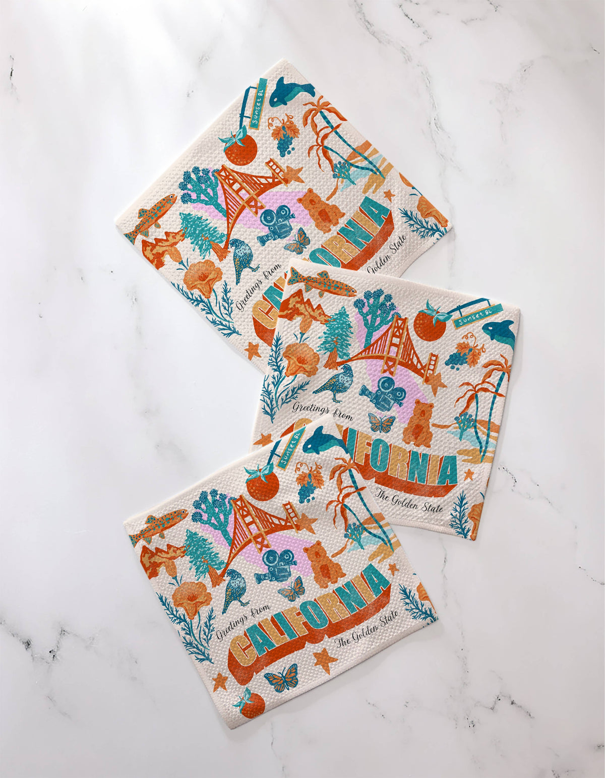 Greetings From California  Dishcloth Set
