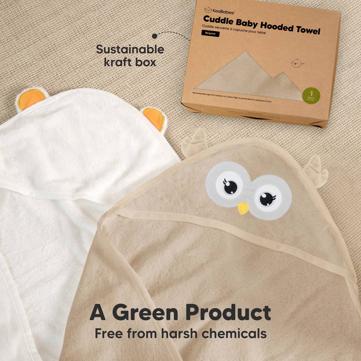 Cuddly Owl Baby Hooded Towel