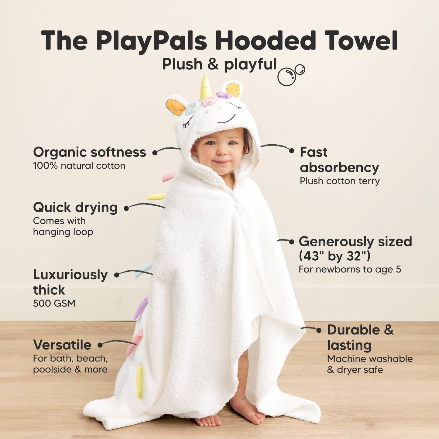 KeaBabies - Playpals Hooded Baby Bath Towels for Newborn