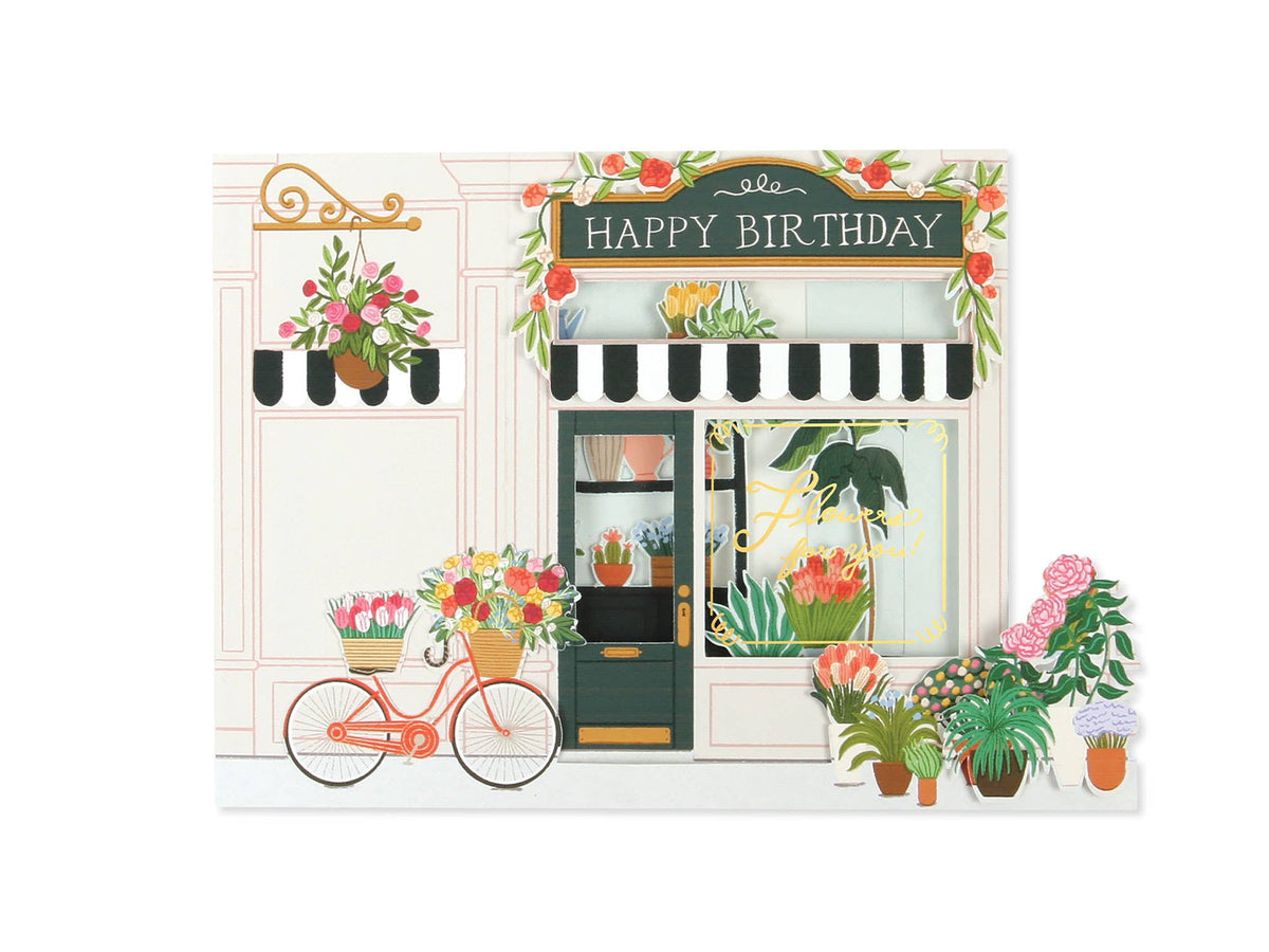 Flower Shop Birthday Tunnel Card