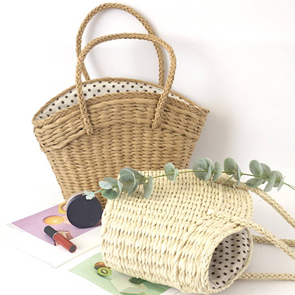 SUMMER WOVEN CASUAL STRAW TOTE BAG