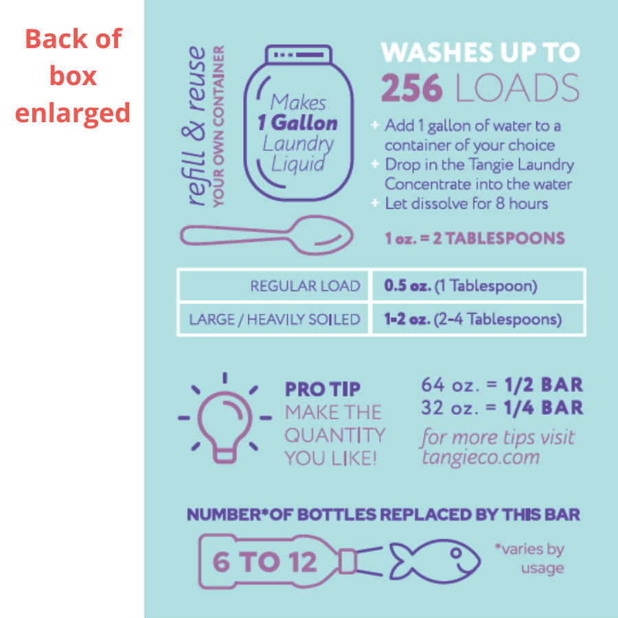 Tangie LLC - Packaged Laundry Bar by Tangie. Makes 1-gallon. zero waste