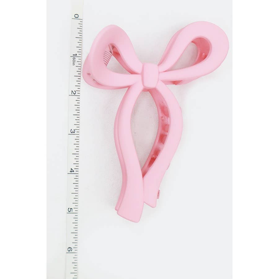 Matte Pastel Tone Bow Shape Hair Claw