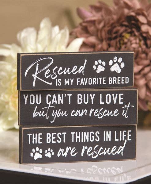 Col House Designs - Rescued Is My Favorite Breed Thin Mini Block, 3 Assorted