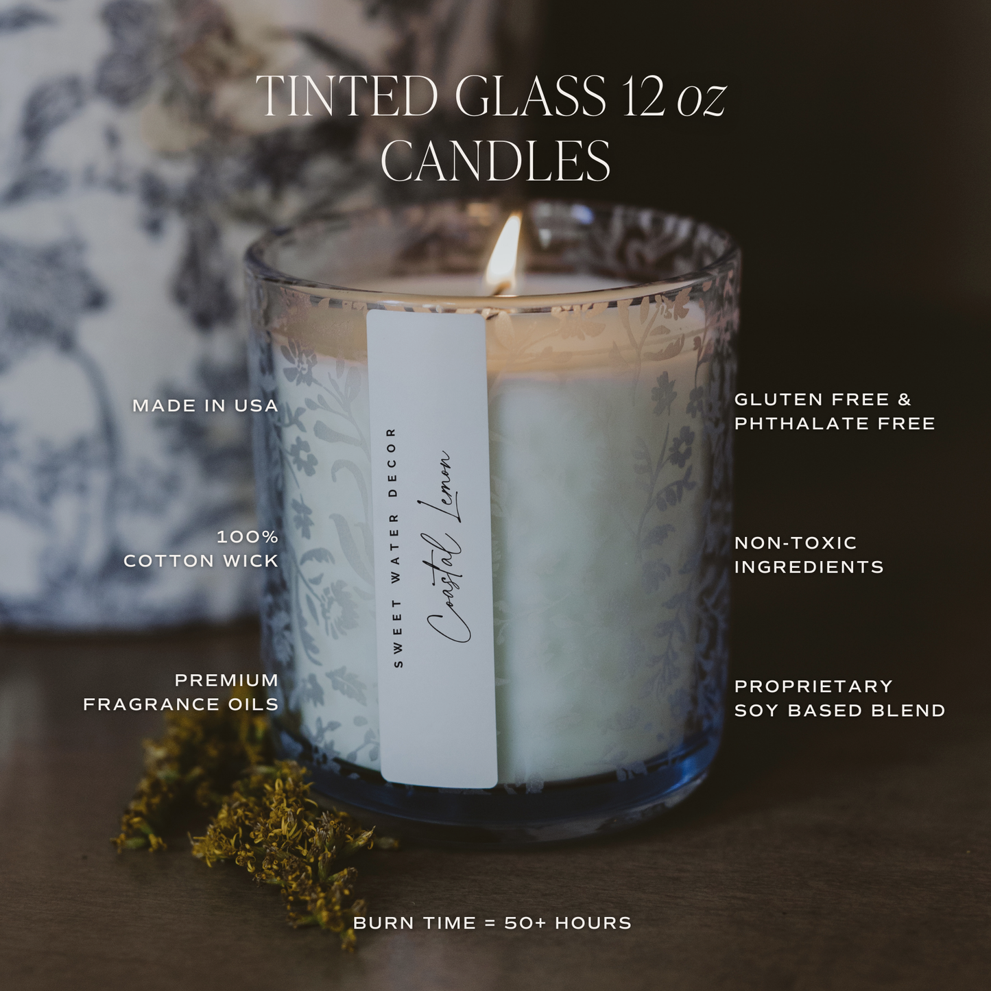 *NEW* Spa Day 12 oz Soy Candle, Blue Tinted Jar - Home Decor