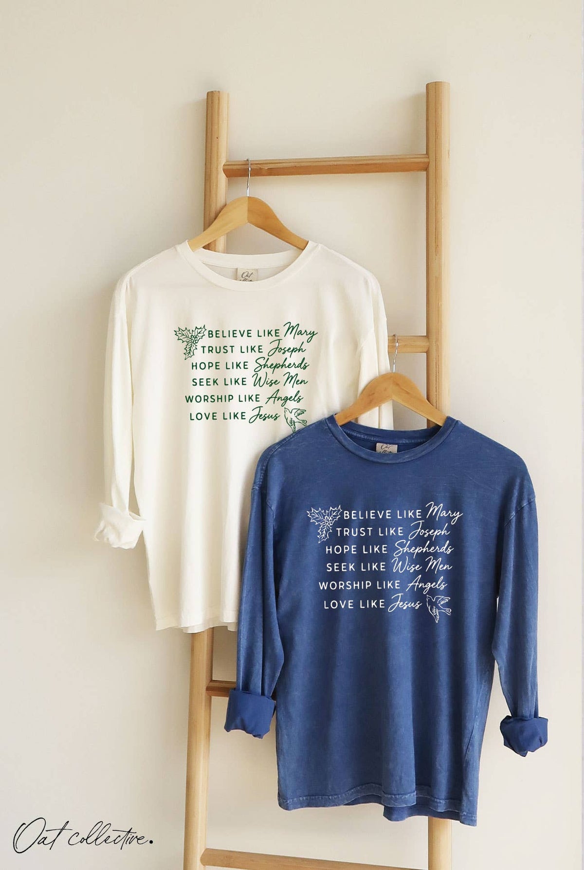 BELIEVE LIKE Mary Mineral Washed Long Sleeve Graphic