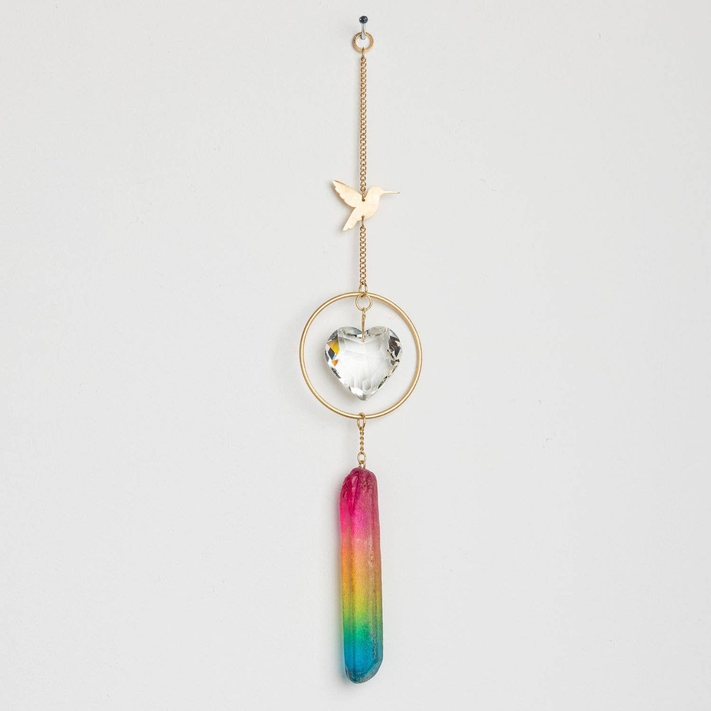 Stone Suncatcher - Hummingbird/Rainbow Stone