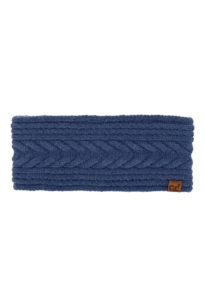 Hana - C.C Cable Knit Lining Headwrap Winter Headband