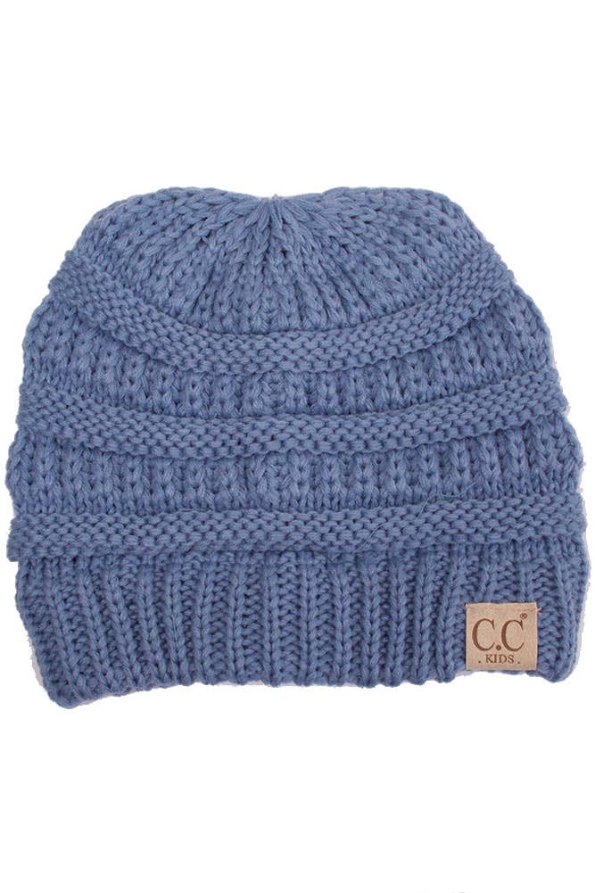 C.C Children Solid Beanie: Dark Melange Gray