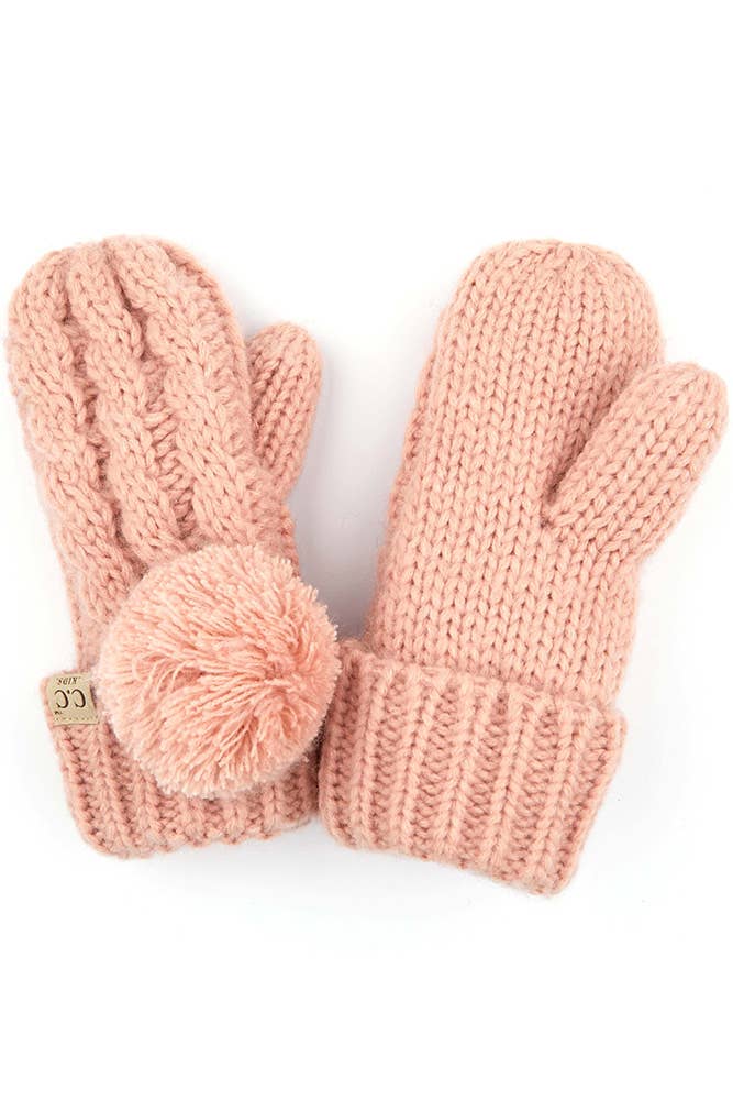 C.C Kids Pom Kids Glove With Fuzzy Lining