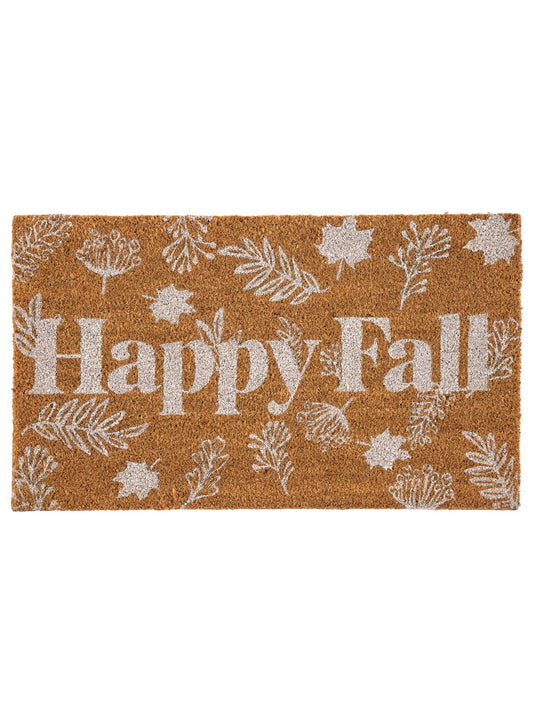 "HAPPY FALL" DOORMAT, NATURAL