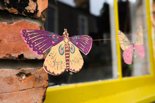 COLOURFUL BUTTERFLIES SEWN GARLAND