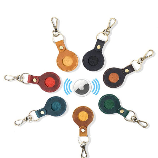 Genuine Leather | Leather AirTag Keychain
