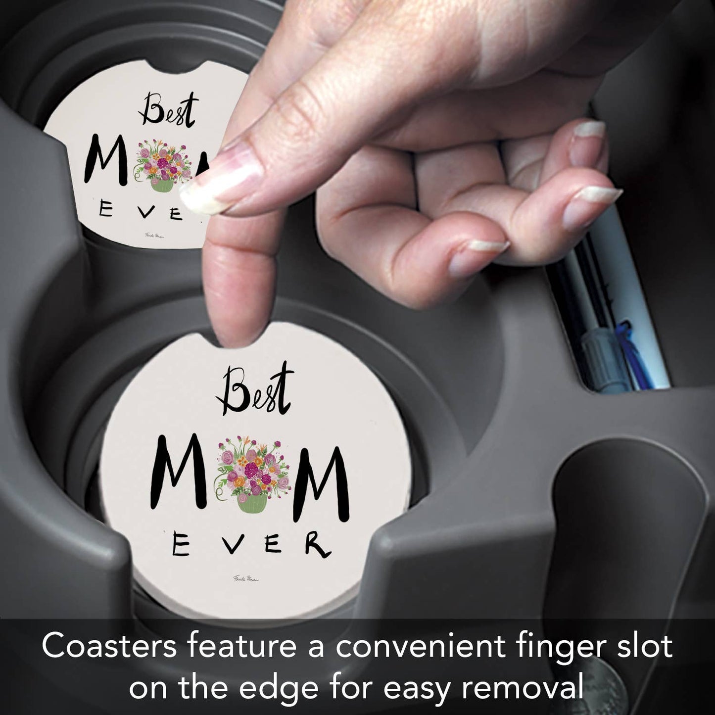 Best Mom Ever Bulk Absorbent Stone Car Coaster-NO PACKAGING