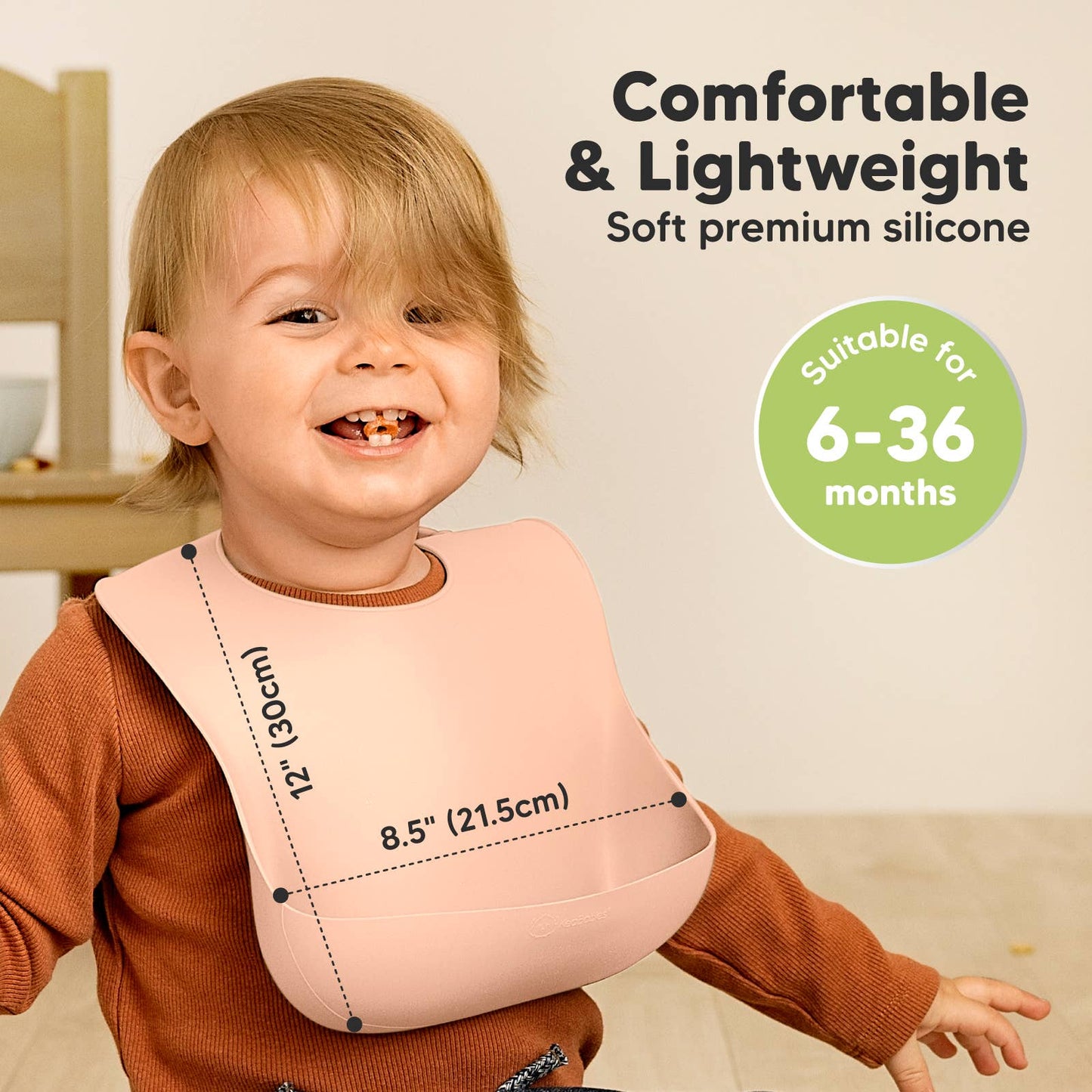 KeaBabies - 2-Pack Prep Silicone Bibs for Babies, Toddlers, Boys, Girls