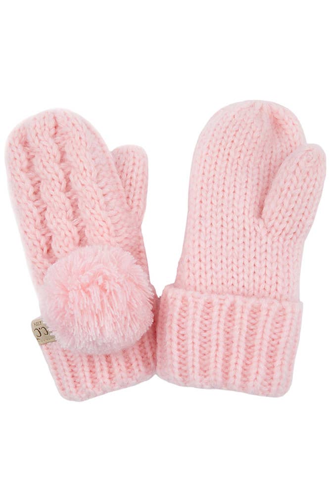 C.C Kids Pom Kids Glove With Fuzzy Lining