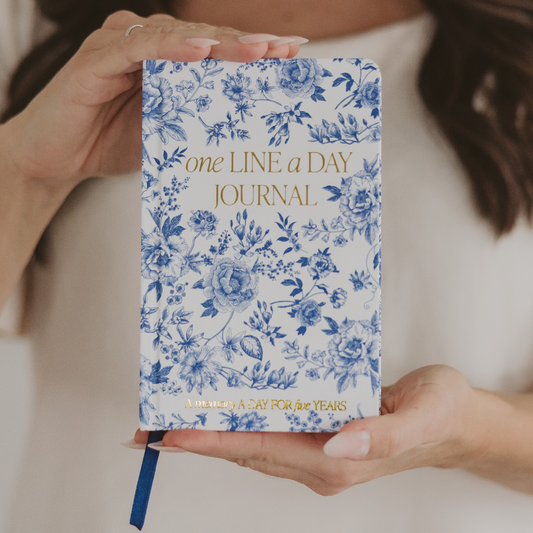 Sweet Water Decor - Blue Delft One Line A Day Fabric Journal - Stationery