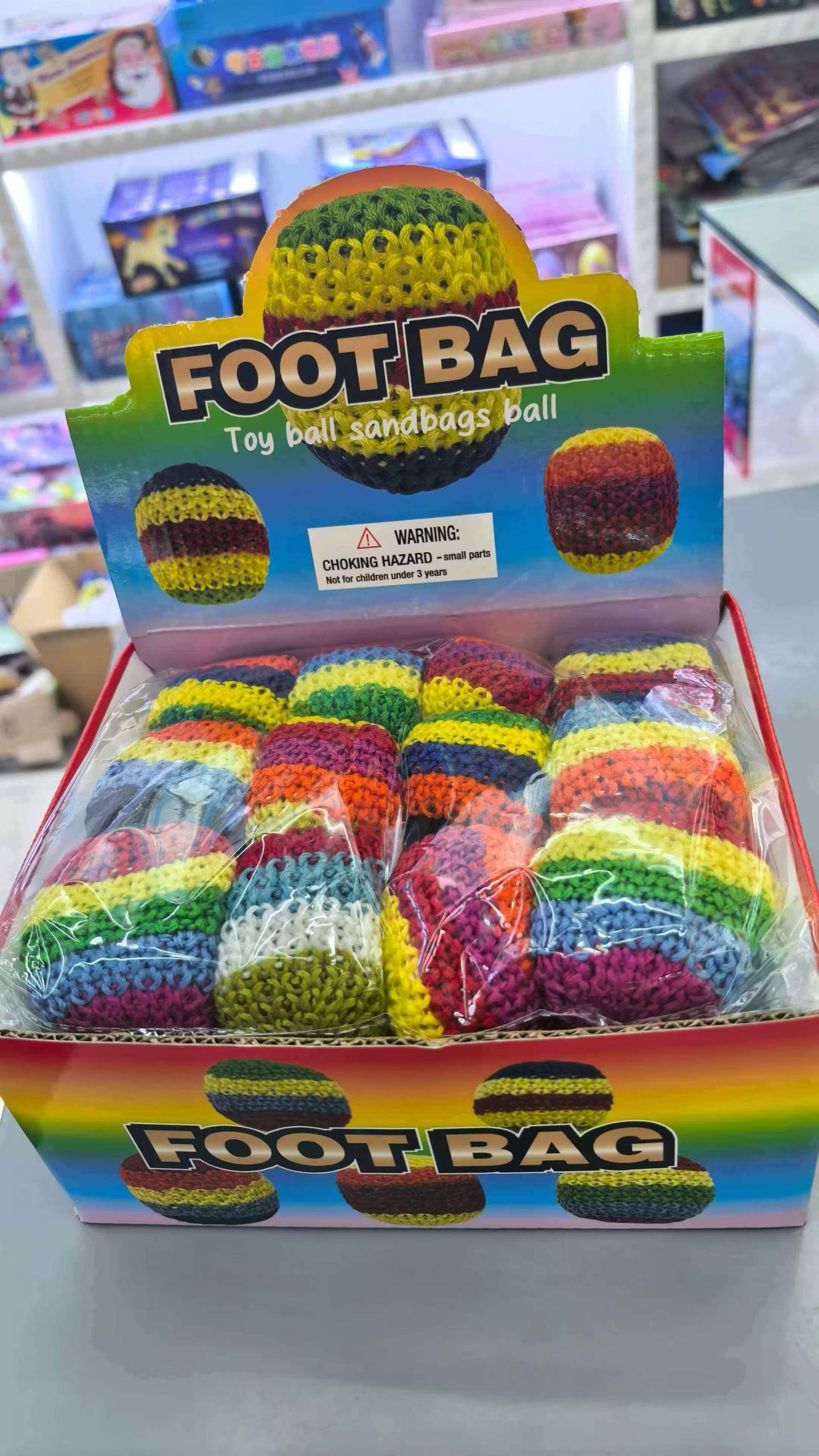 Knit Foot Bag (Hacky Sack) w/ Display Box - A083