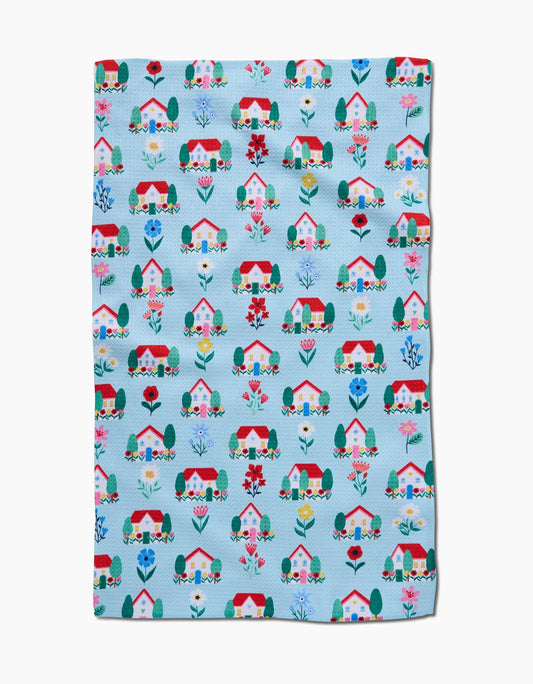 Geometry - Spring Houses Tea Towel
