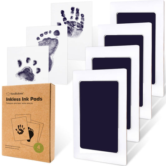 KeaBabies - 4Pk Inkless Ink Pad, Baby Footprint Kit, Dog Paw Print Kit