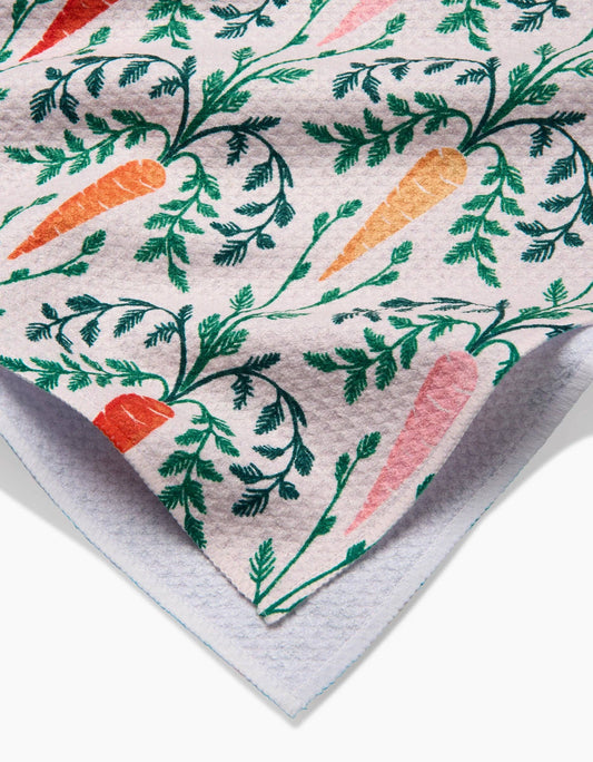 Geometry - Carrot Damask Tea Towel