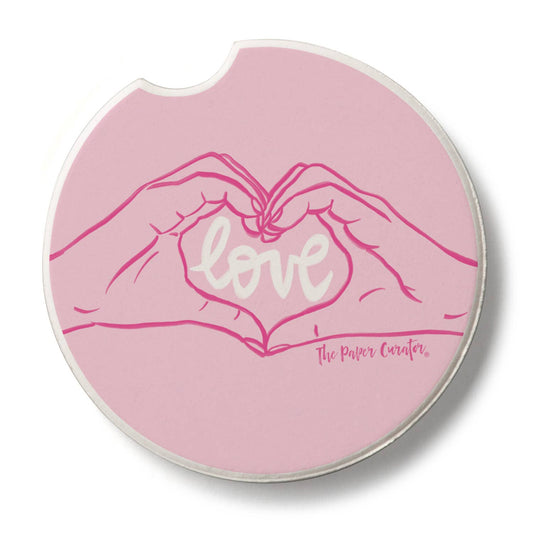 "Love Hands" Stone Car Coaster  BULK NO PACKAGING