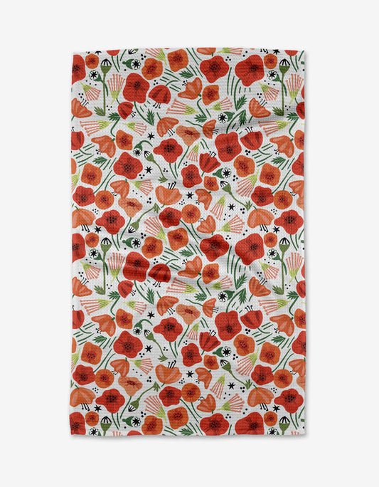 Geometry - Poppy Power Tea Towel