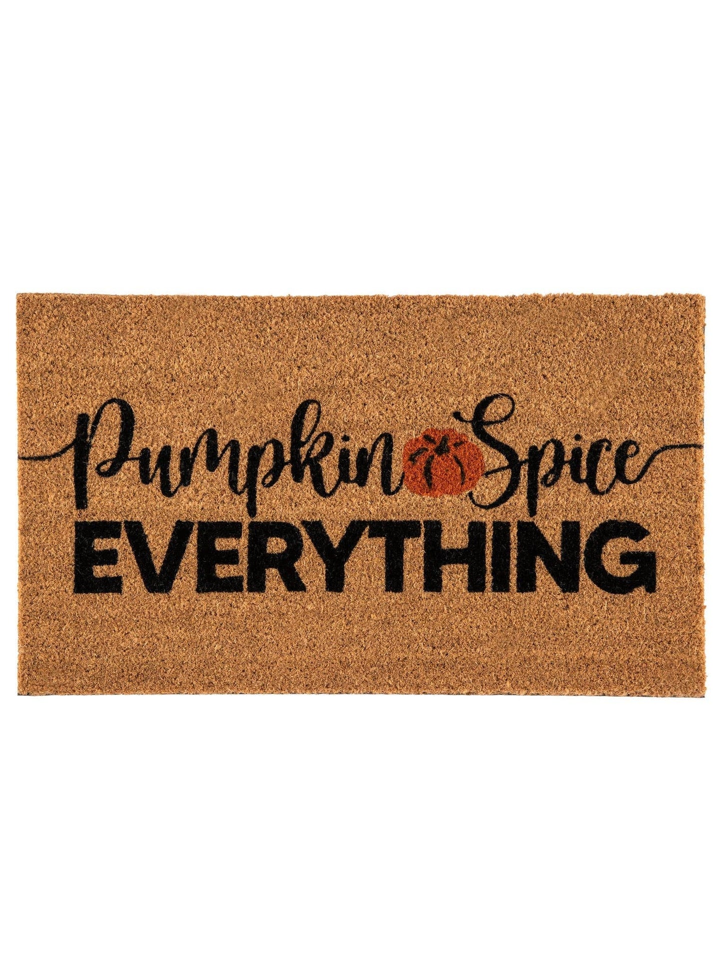 "PUMPKIN SPICE EVERYTHING" DOORMAT, NATURAL