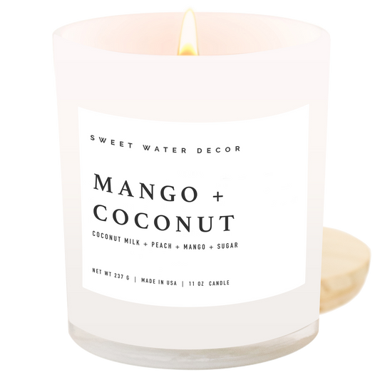 Sweet Water Decor - Mango and Coconut 11 oz Soy Candle - Decor & Gifts