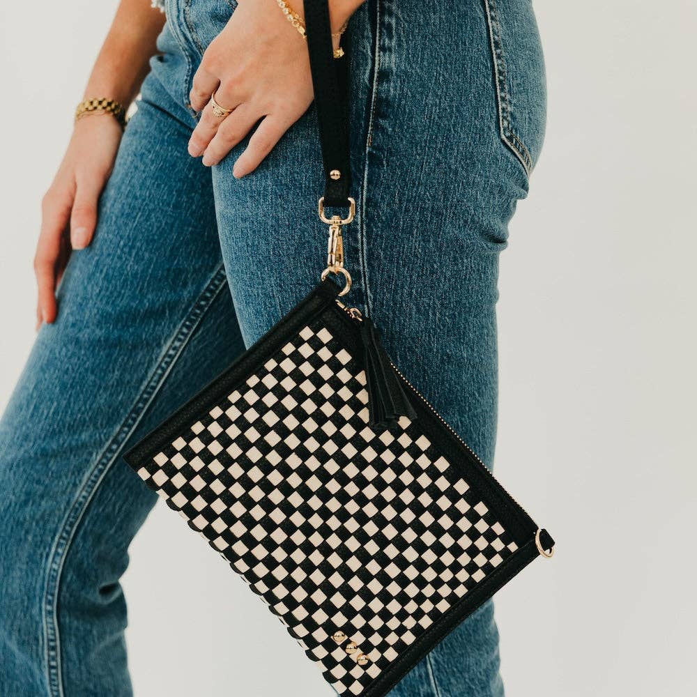 Veda Woven Crossbody and Clutch Bag