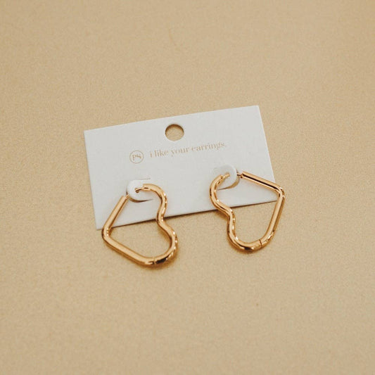 Love On My Mind Heart Hoop Earrings - WATERPROOF Wholesale