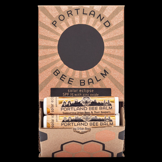 Portland Bee Balm - Solar Eclipse SPF 15 Lip Balm - Organic w/ Shelf Display