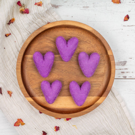 Purple Wool Felt Hearts Valentine Eco Fresheners BULK