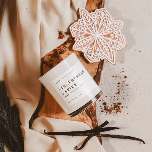 Sweet Water Decor - Gingerbread and Spice 11 oz Soy Candle - Christmas Decor