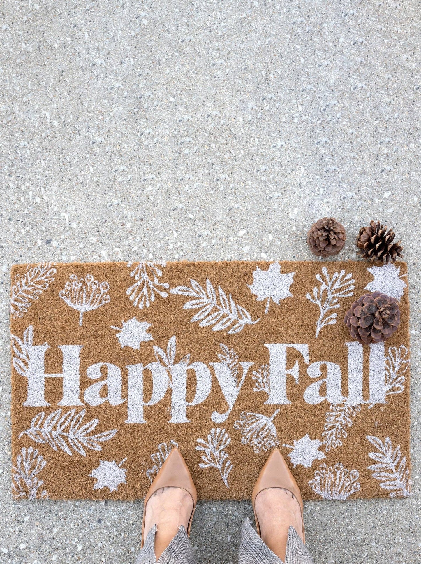"HAPPY FALL" DOORMAT, NATURAL