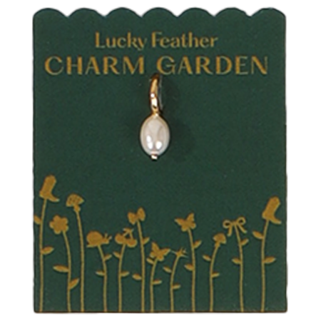 Lucky Feather - Charm Garden - Pearl Charm - Gold