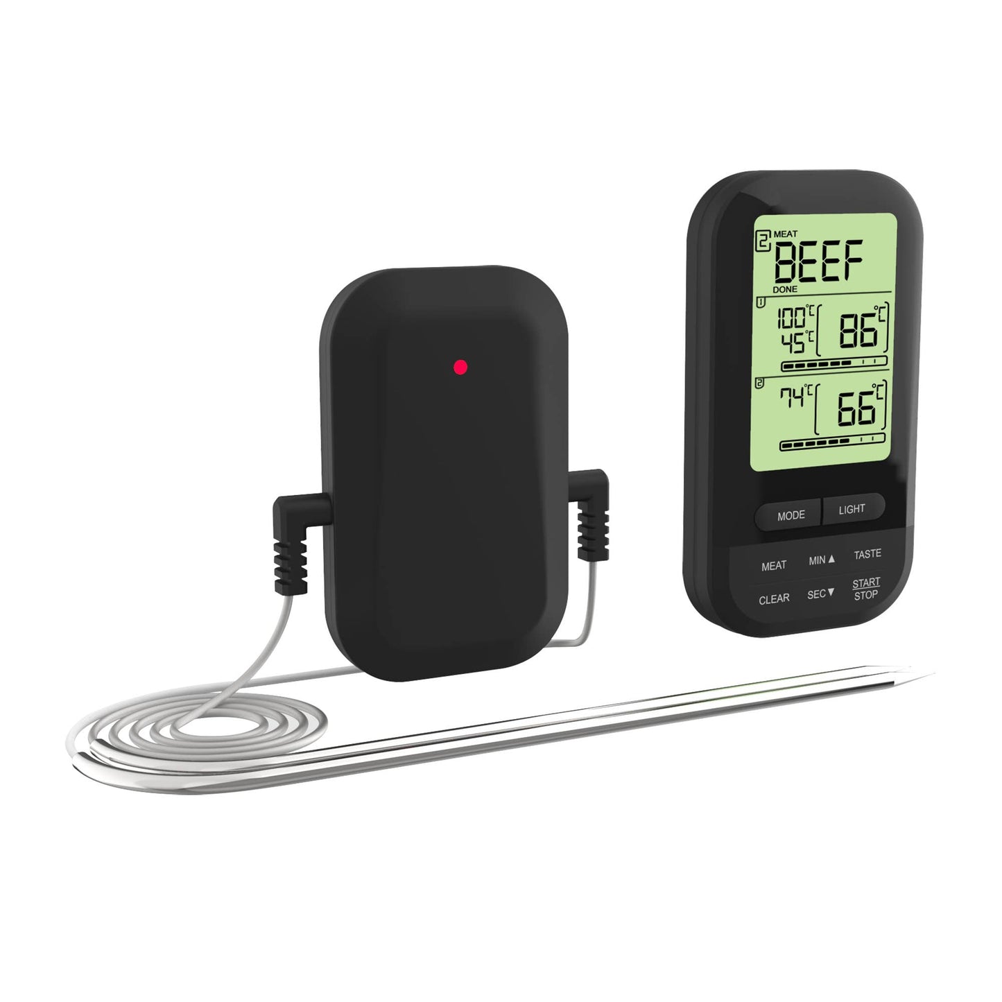 Outset Digital Wireless Dual Probe BBQ Thermometer, 4.25"