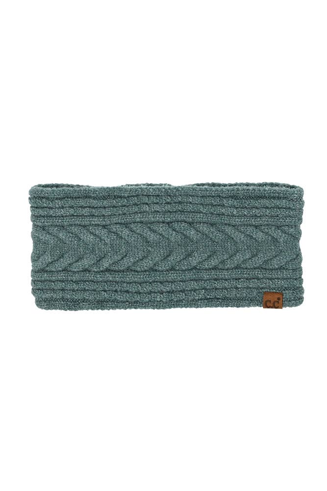 Hana - C.C Cable Knit Lining Headwrap Winter Headband