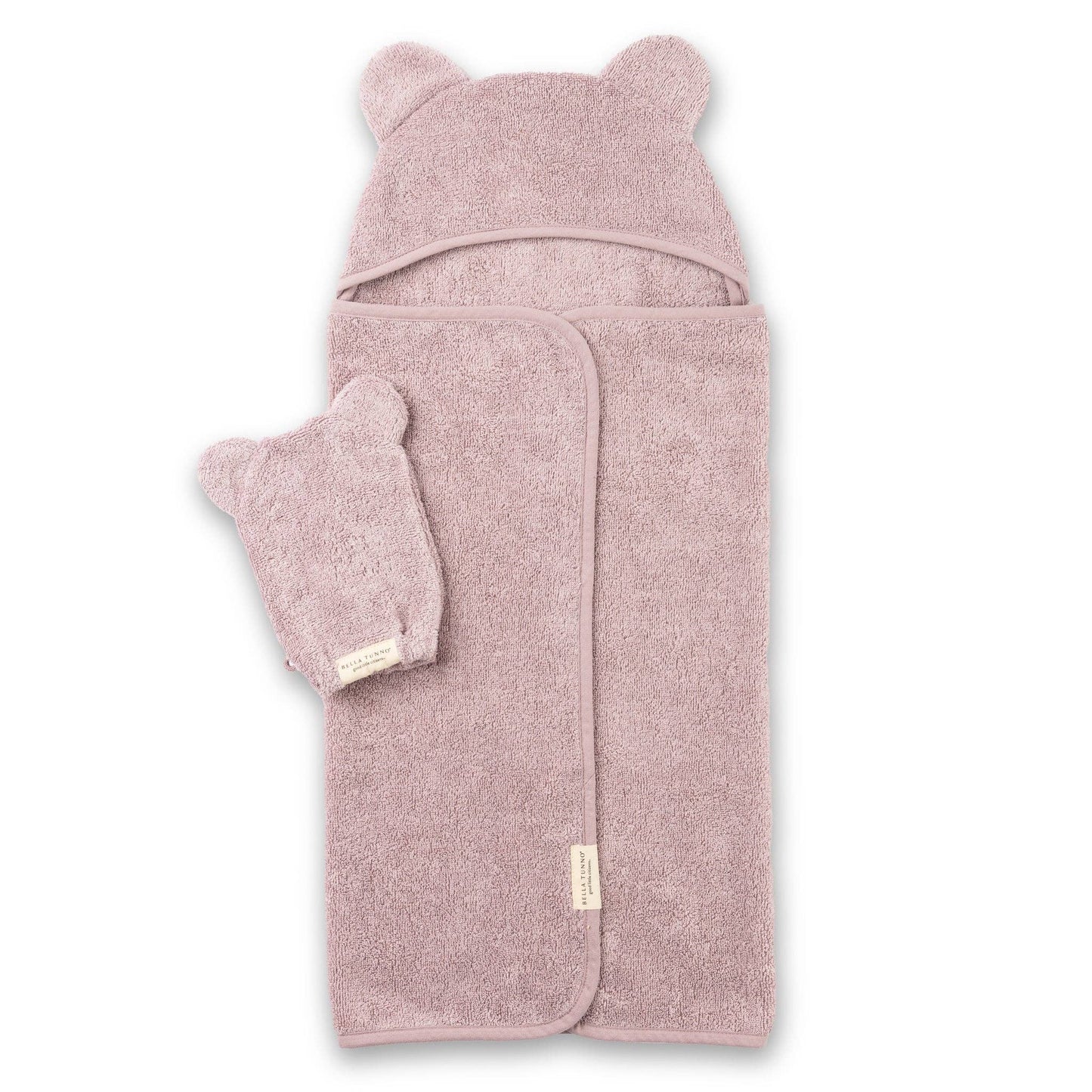 Bella Tunno - Hooded Towel + Wash Mitt Set Orchid