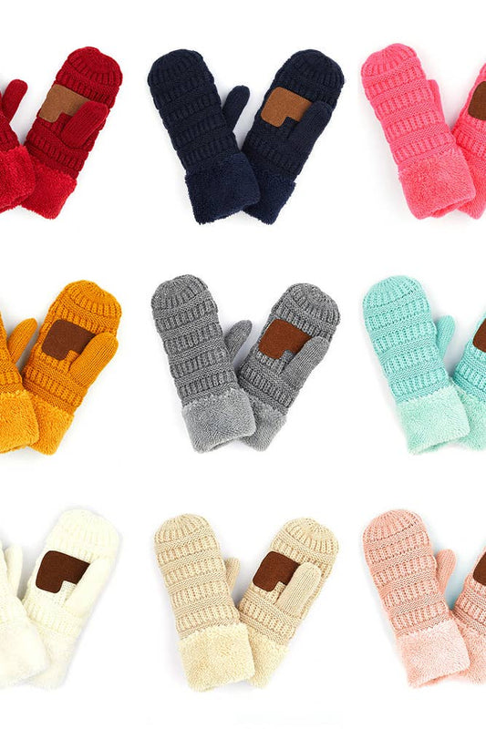 C.C Kids solid Knitted mitten