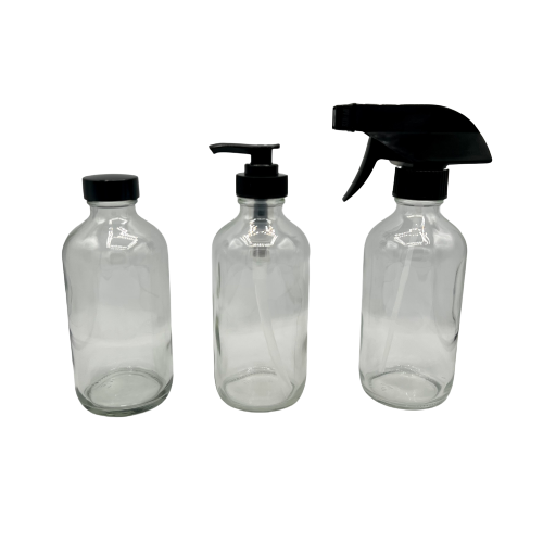 Re:Plenish Zero Waste - 8 oz Clear Glass Bottle Spray or Pump