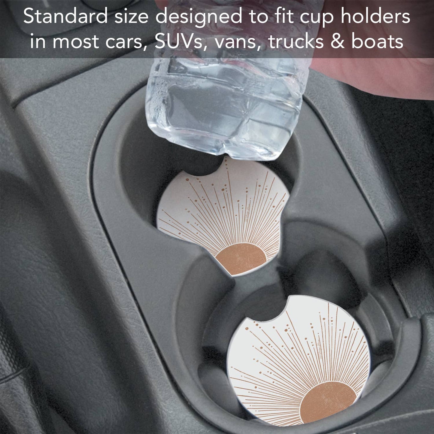 "Mocha Sunrise" Stone Car Coaster  BULK NO PACKAGING