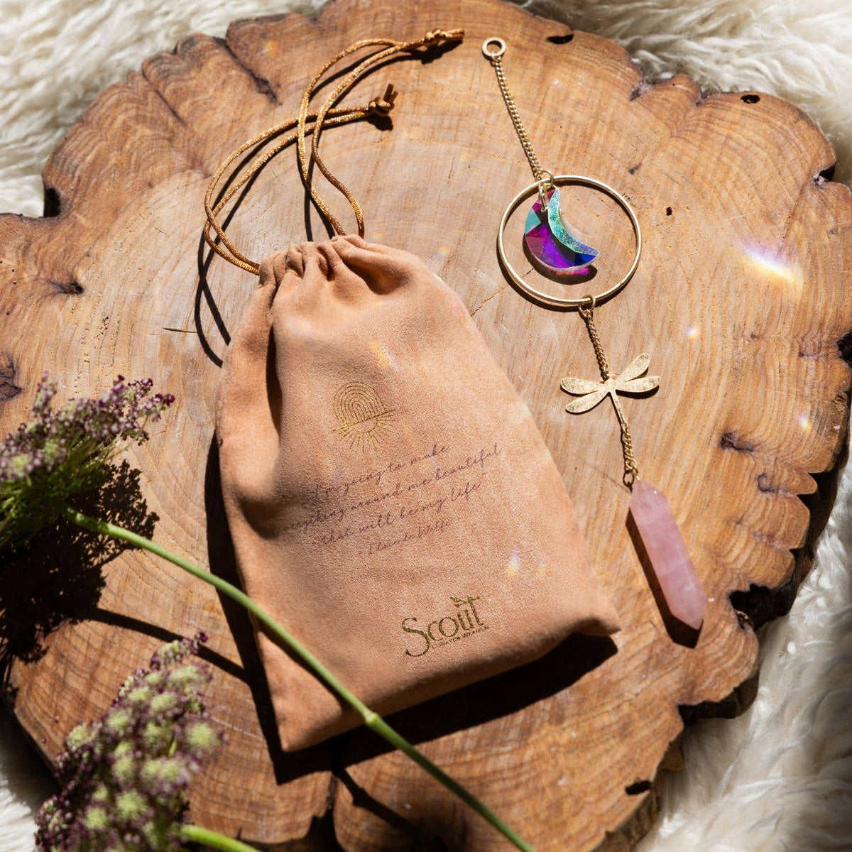 Stone Suncatcher - Sun/Blue Agate