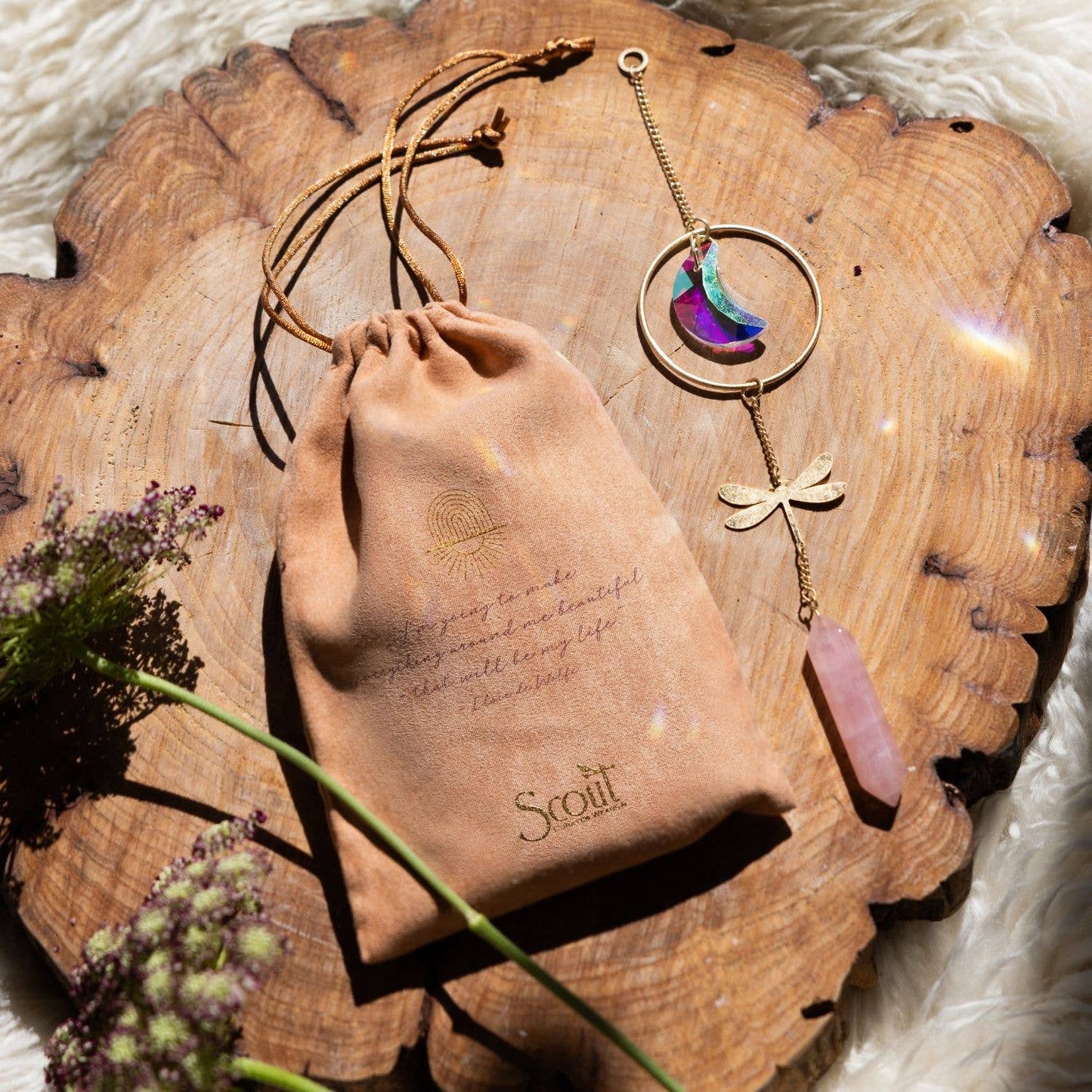 Stone Suncatcher - Sun/Blue Agate